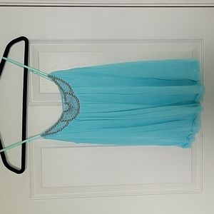 Baby blue beaded tank